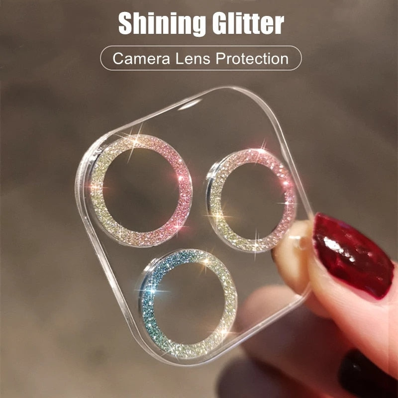 Glitter Diamond Camera Lens Protector For iPhone 13, 14 Pro Max, 12, 13.   Mini Lens Protective Glass for iPhone 11, 12 PRO MAX