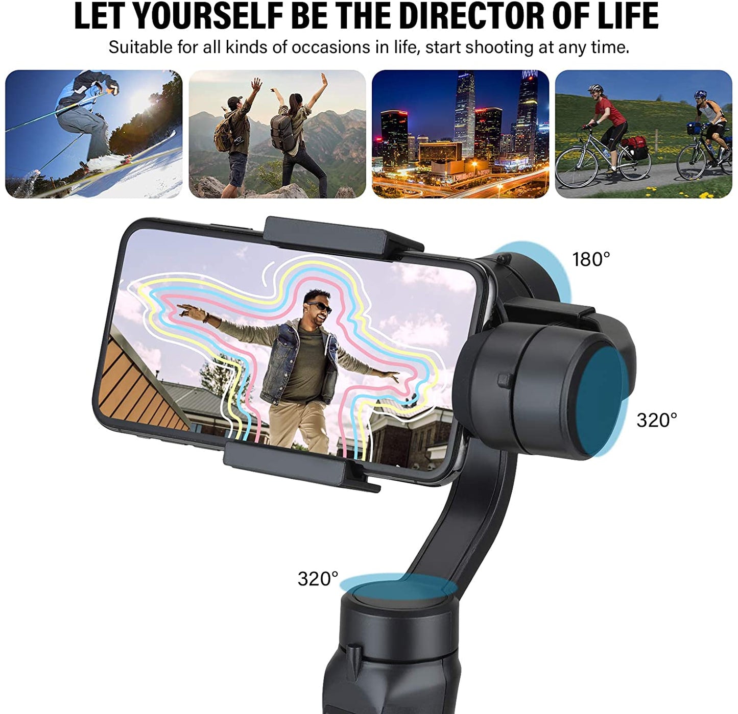 F6 3 Axis Gimbal Handheld Stabilizer Cellphone Action Camera Holder Anti Shake Video Record Smartphone Gimbal For Xiaomi iPhone